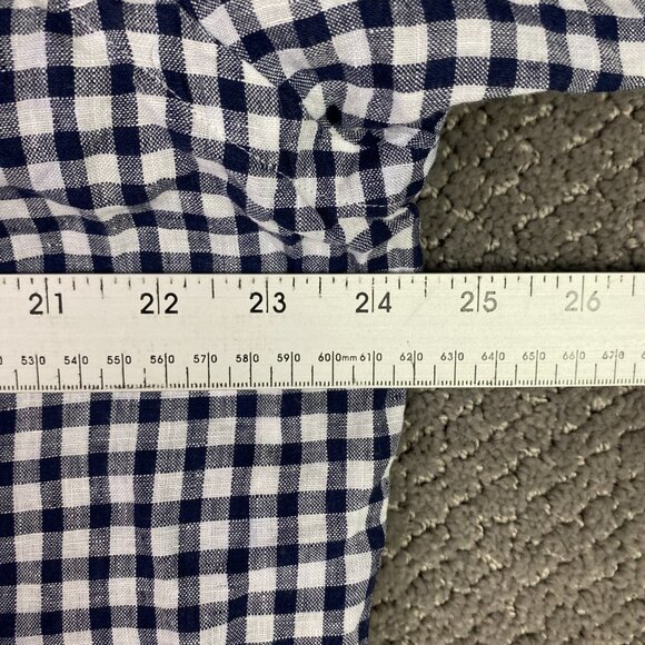 Vintage Ralph Lauren Linen Shirt Men's XL Blue White Gingham Check Button Down - Picture 7 of 11